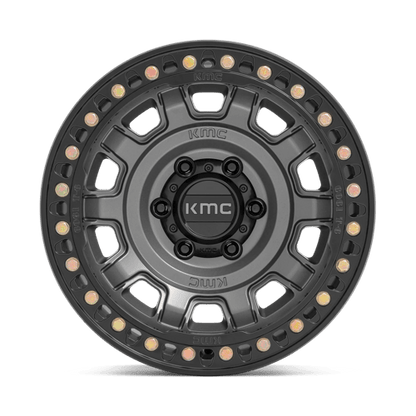 KMC KM236 TANK BEADLOCK Anthracite wheel designed for extreme off-road performance and durability.