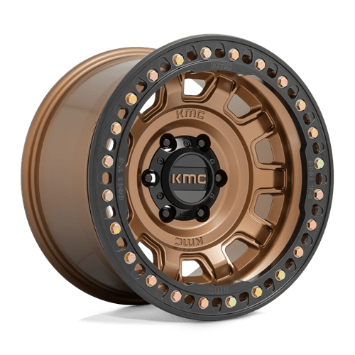 KMC KM236 TANK BEADLOCK Matte Bronze wheel showcasing rugged design and aggressive styling for off-road vehicles.