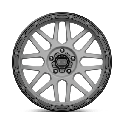 KMC KM535 GRENADE OFF-ROAD Matte Gray W/ Matte Black Lip wheel design for rugged performance and aggressive off-road style.