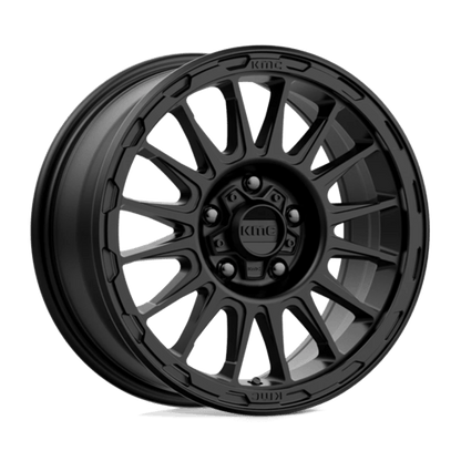 KMC KM542 IMPACT Satin Black wheel showcasing modern design and bold styling for trucks and SUVs.