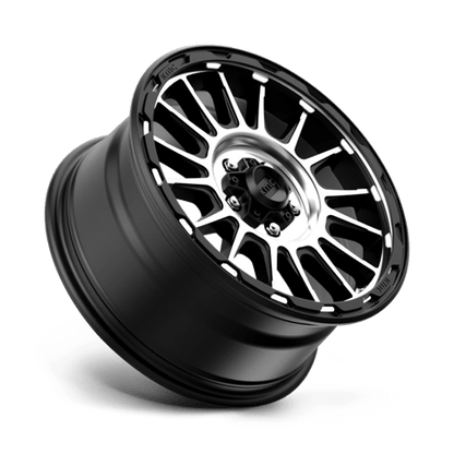 KMC KM542 IMPACT Satin Black Machined wheel, designed for strength and stylish vehicle upgrades.