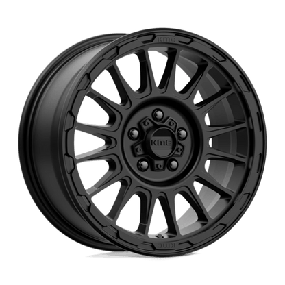 KMC KM542 IMPACT Satin Black wheel showcasing a bold design for trucks and SUVs.
