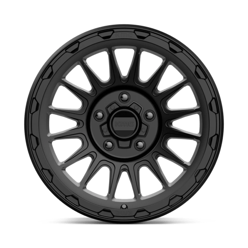 KMC KM542 IMPACT Satin Black wheel showcasing a bold and modern design suitable for trucks and SUVs.