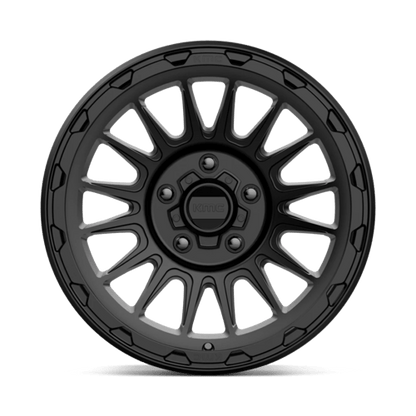KMC KM542 IMPACT Satin Black wheel showcasing a bold and modern design suitable for trucks and SUVs.