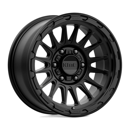 KMC KM542 IMPACT Satin Black wheel showcasing a bold design for trucks and SUVs.