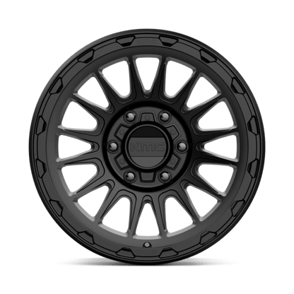KMC KM542 IMPACT Satin Black wheel showcasing a bold design and modern style, perfect for trucks and SUVs.