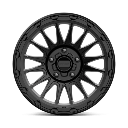 KMC KM542 IMPACT Satin Black wheel showcasing a bold and modern design for trucks and SUVs.
