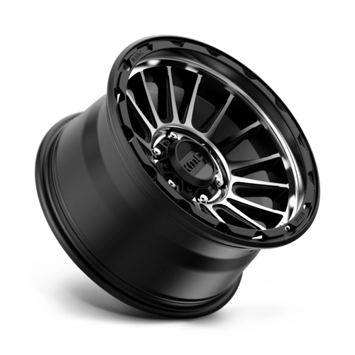 KMC KM542 IMPACT Satin Black Machined wheel showcasing a bold and modern design for trucks and SUVs.