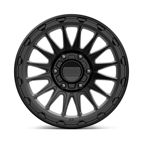 KMC KM542 IMPACT Satin Black wheel showcasing a bold design for trucks and SUVs, delivering style and performance.