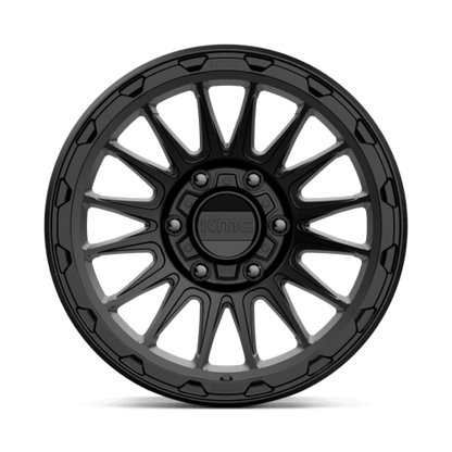 KMC KM542 IMPACT Satin Black wheel showcasing a bold design for trucks and SUVs, delivering style and performance.