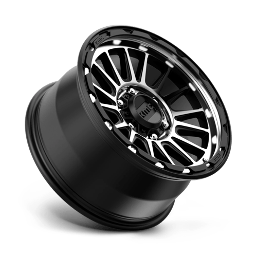 KMC KM542 IMPACT Satin Black Machined wheel showcasing its bold design and modern finish.