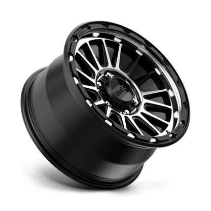 KMC KM542 IMPACT Satin Black Machined wheel showcasing its bold design and modern finish.