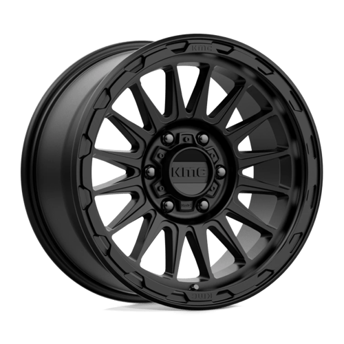 KMC KM542 IMPACT Satin Black wheel showcasing a bold design perfect for trucks and SUVs.