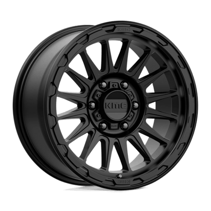 KMC KM542 IMPACT Satin Black wheel showcasing a bold design perfect for trucks and SUVs.