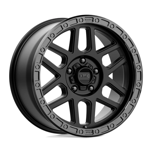 KMC KM544 MESA Satin Black W/ Gloss Black Lip wheel showcasing rugged design and durability for trucks and SUVs.