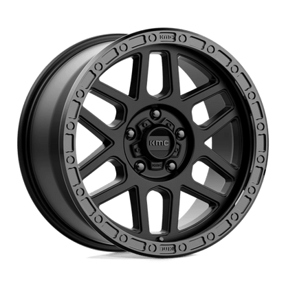 KMC KM544 MESA Satin Black W/ Gloss Black Lip wheel showcasing rugged design and durability for trucks and SUVs.
