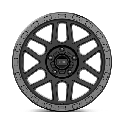 KMC KM544 MESA Satin Black W/ Gloss Black Lip wheel showcasing rugged design and durability.