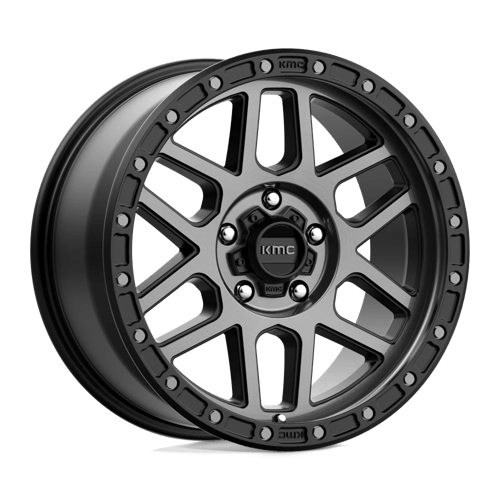 KMC KM544 MESA Satin Black W/ Gray Tint wheel showing a rugged and stylish design ideal for trucks and SUVs.