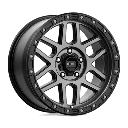 KMC KM544 MESA Satin Black W/ Gray Tint wheel showing a rugged and stylish design ideal for trucks and SUVs.
