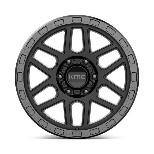 KMC KM544 MESA Satin Black W/ Gloss Black Lip wheel showcasing rugged design and performance