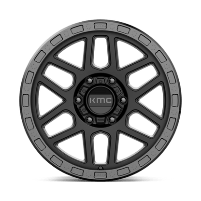KMC KM544 MESA Satin Black W/ Gloss Black Lip wheel showcasing rugged design and performance