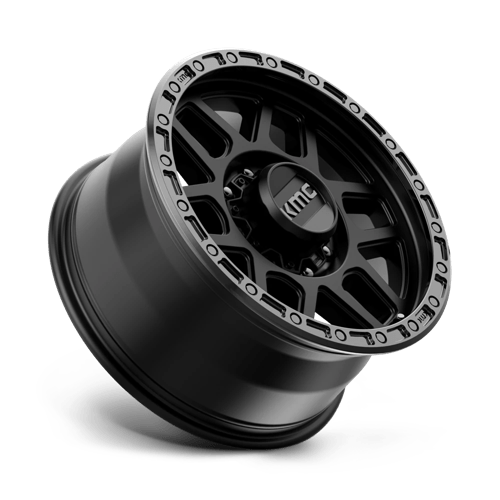 KMC KM544 MESA Satin Black W/ Gloss Black Lip wheel showcasing rugged design and performance.