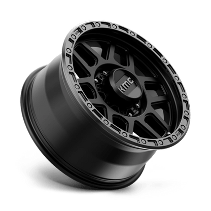 KMC KM544 MESA Satin Black W/ Gloss Black Lip wheel showcasing rugged design and performance.