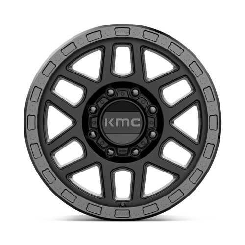 KMC KM544 MESA Satin Black W/ Gloss Black Lip wheel with rugged design and off-road style.