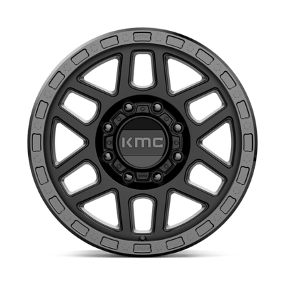 KMC KM544 MESA Satin Black W/ Gloss Black Lip wheel with rugged design and off-road style.