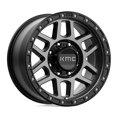 KMC KM544 MESA Satin Black W/ Gray Tint wheel showcasing rugged design and durability for trucks and SUVs.