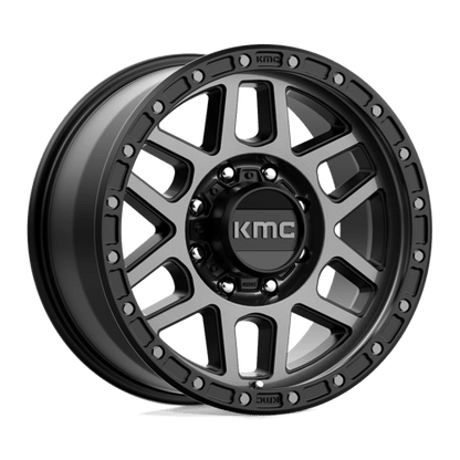 KMC KM544 MESA Satin Black W/ Gray Tint wheel showcasing rugged design and durability for trucks and SUVs.