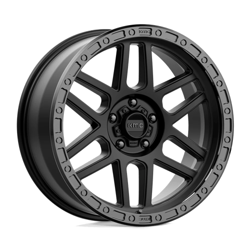 KMC KM544 MESA Satin Black W/ Gloss Black Lip wheel featuring rugged design and durability.
