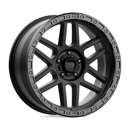KMC KM544 MESA Satin Black W/ Gloss Black Lip wheel featuring rugged design and durability.