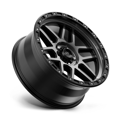 KMC KM544 MESA Satin Black W/ Gray Tint wheel showcasing rugged design and strength.