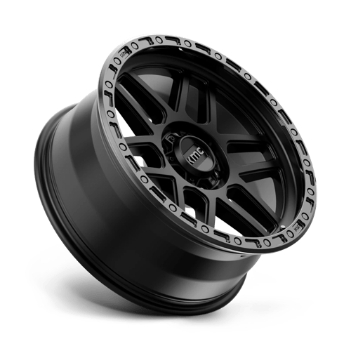 KMC KM544 MESA Satin Black W/ Gloss Black Lip stylish wheel designed for trucks and SUVs, showcasing rugged durability.