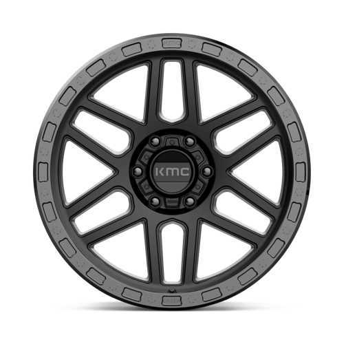 KMC KM544 MESA Satin Black W/ Gloss Black Lip wheel with a rugged design and bold style.