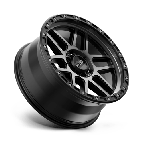 KMC KM544 MESA Satin Black W/ Gray Tint wheel, stylish rugged design for trucks and SUVs.
