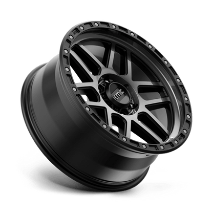 KMC KM544 MESA Satin Black W/ Gray Tint wheel, stylish rugged design for trucks and SUVs.
