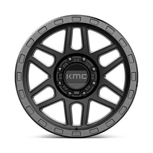 KMC KM544 MESA Satin Black W/ Gloss Black Lip wheel showcasing a rugged and stylish design.