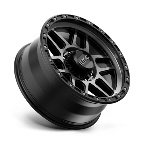 KMC KM544 MESA Satin Black W/ Gray Tint wheel showcasing rugged design and durability for trucks and SUVs.