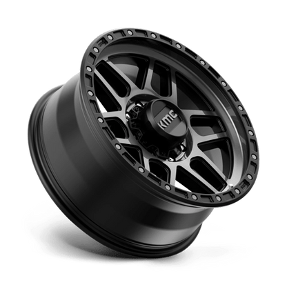 KMC KM544 MESA Satin Black W/ Gray Tint wheel showcasing rugged design and durability for trucks and SUVs.