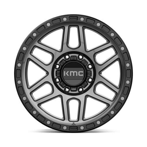 KMC KM544 MESA Satin Black W/ Gray Tint wheel, rugged design for trucks and SUVs, bold off-road look.