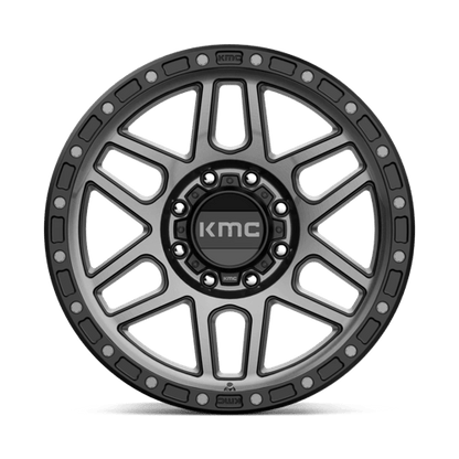 KMC KM544 MESA Satin Black W/ Gray Tint wheel, rugged design for trucks and SUVs, bold off-road look.