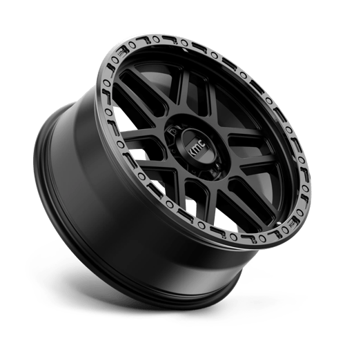 KMC KM544 MESA Satin Black W/ Gloss Black Lip wheel showcasing rugged design and off-road style.