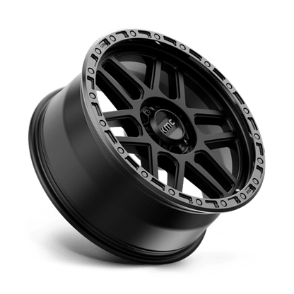 KMC KM544 MESA Satin Black W/ Gloss Black Lip wheel showcasing rugged design and off-road style.