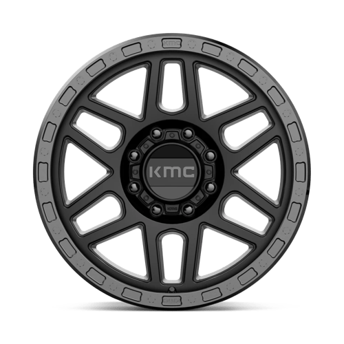 KMC KM544 MESA Satin Black W/ Gloss Black Lip wheel showcasing a rugged and stylish design.