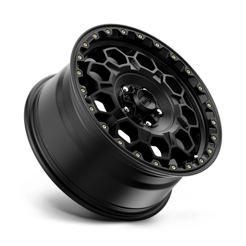 KMC KM545 TREK Satin Black wheel showcasing rugged design and off-road capabilities.