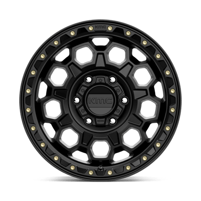 KMC KM545 TREK Satin Black wheel showcasing rugged design and off-road durability.