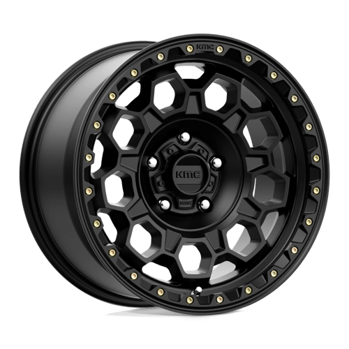 KMC KM545 TREK Satin Black wheel showcasing rugged design and off-road performance.