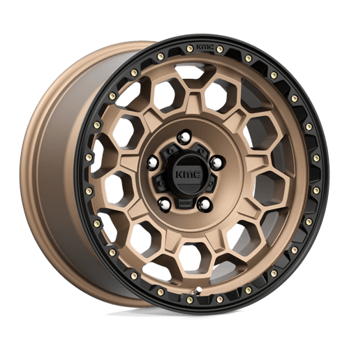 KMC KM545 TREK Matte Bronze W/ Black Lip wheel showcasing rugged design and durable construction.